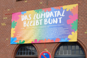 Plakat "Das Lumdatal bleibt bunt" in Lollar